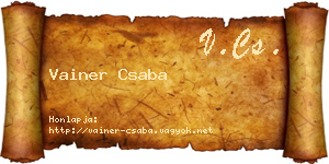 Vainer Csaba névjegykártya